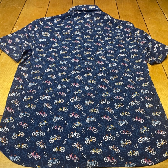 Johnston Murphy Button Down Performance Shirt Bicycle All Over Print Small - Picture 12 of 16